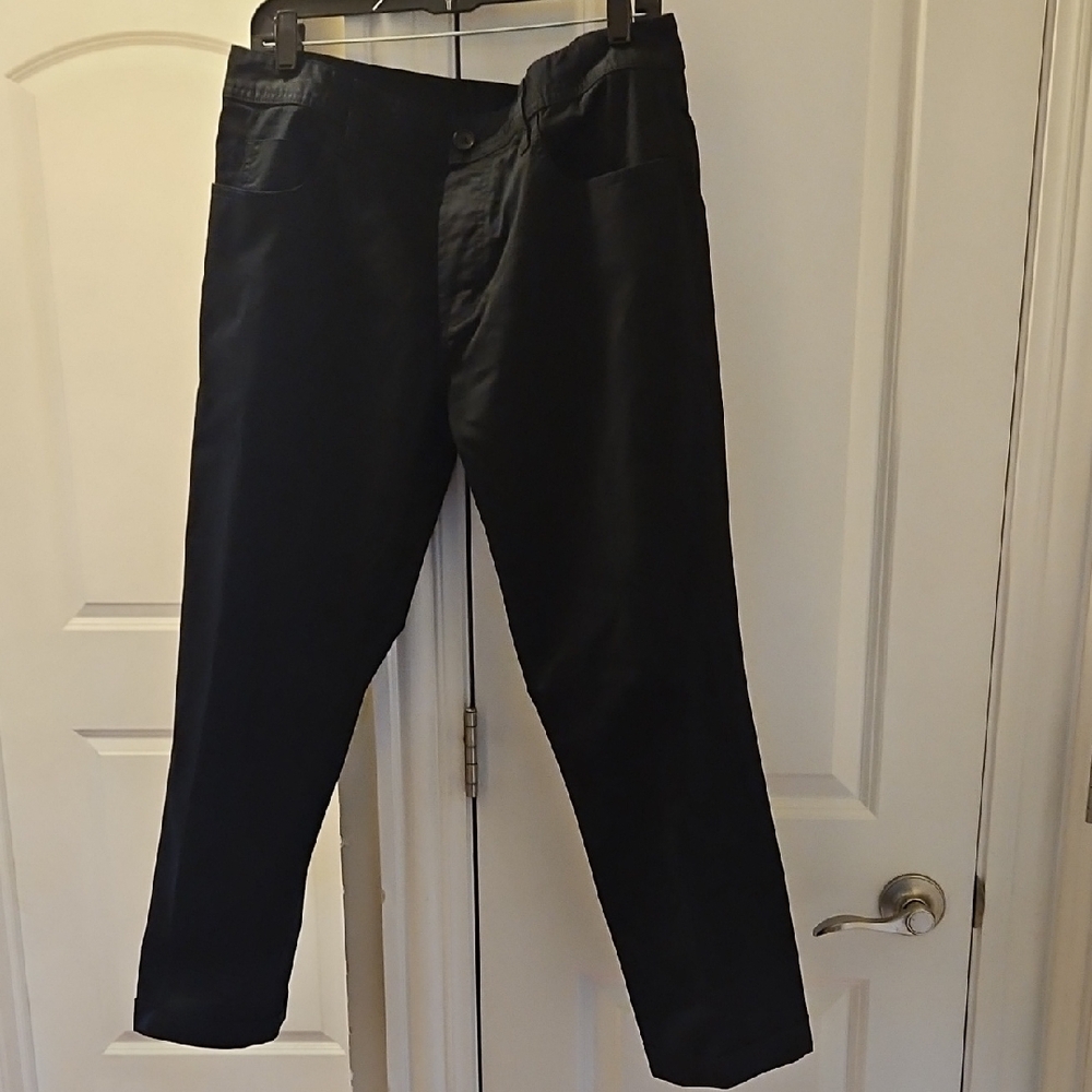 James Perse Black Cotton Stretch Twill Pants